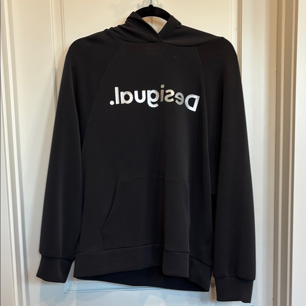 Desigual Black Hoodie with White Logo